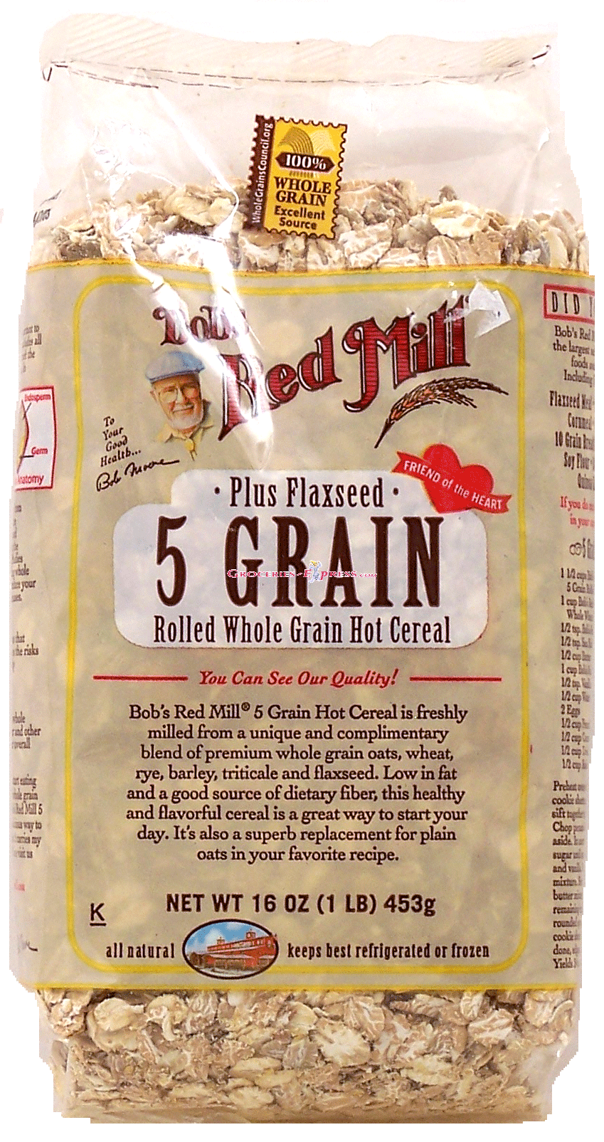 Bob's Red Mill&nbsp;&nbsp;5 grain rolled hot cereal, contains flaxseed Full-Size Picture